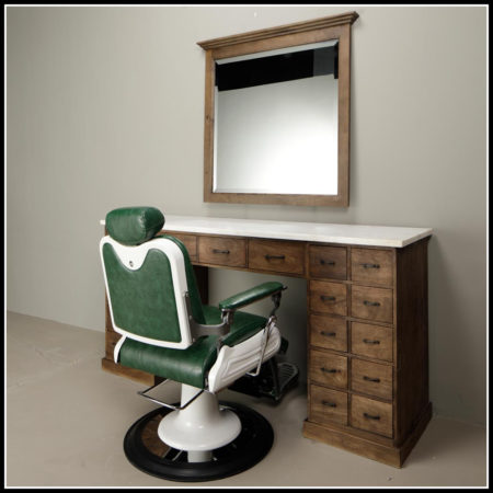 Vintage barber meubel | Marmer | Spiegels | Old school | Classic barber | Barbershop interieur | Kappers inrichting | Herenkappers