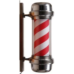 Barber pole | Chrome | Rood | Wit | Kapperspaal