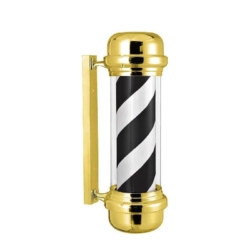 Barber pole | Zwart | Gold | Wit | Kapperspaal | Barbier paal | Barbershop paal